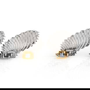 Tiffany & Co. Vintage 14k Gold Silver Sapphire Sea Shell Clip-On Earrings: Tiffany & Co. Vintage 14k Gold Silver Sapphire Sea Shell Clip-On Earrings Add a touch of elegance to your jewelry collection with these vintage clip-on earrings from Tiffany & Co. Crafted from 14k yel