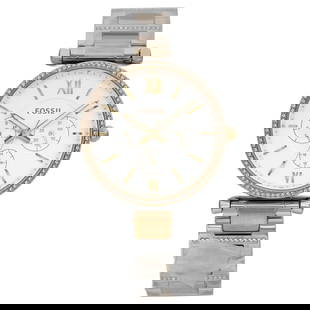 Fossil Carlie ES4661 38mm Two Tone Ladies Watch with Crystal Bezel: Fossil Carlie ES4661 38mm Two Tone Ladies Watch with Crystal Bezel Introducing the Fossil Carlie 38mm Two Tone Steel Crystal Ladies Watch (Model: ES4661), a perfect blend of style and functionality. T