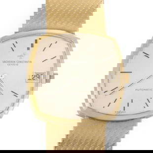 Vacheron Constantin Geneve 18k Gold Automatic Watch with Date: Vacheron Constantin Geneve 18k Gold Automatic Watch with Date Presenting an exquisite men's automatic wristwatch from Vacheron Constantin Geneve, this elegant timepiece is crafted entirely from 18k ye