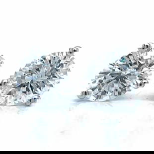 14K White Gold GIA Certified 2.26 Ct Diamond Stud Earrings: 14K White Gold GIA Certified 2.26 Ct Diamond Stud Earrings Elevate your elegance with these stunning 14K White Gold Diamond Stud Earrings. Featuring a total diamond weight of 2.26 carats, these earrin
