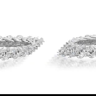 Rachel Koen 4.00CTW Oval Diamond Eternity Band Ring 18K White Gold Size 6: Rachel Koen 4.00CTW Oval Diamond Eternity Band Ring 18K White Gold Size 6 This exquisite 18K white gold eternity wedding band ring features 20 dazzling oval cut diamonds, showcasing a total carat weig