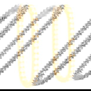 Harbor Diamonds 1.52ct Diamond Rounded Hoop Earrings 18k Yellow Gold: Harbor Diamonds 1.52ct Diamond Rounded Hoop Earrings 18k Yellow Gold Elevate your style with these stunning Diamond Paperclip Rounded Hoop Earrings crafted from 18 karat yellow gold. These contemporar