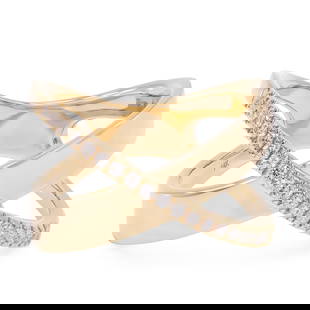 Rachel Koen 14K Yellow Gold Pave Diamond X Ring Size 7 0.19ctw: Rachel Koen 14K Yellow Gold Pave Diamond X Ring Size 7 0.19ctw Introducing the stunning Rachel Koen Pave Diamond X Ring Band, crafted in luxurious 14K yellow gold. This exquisite ring features a uniqu