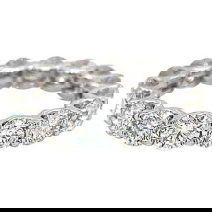 4.33ct Round Diamond Eternity Band 18k White Gold Size 5: 4.33ct Round Diamond Eternity Band 18k White Gold Size 5 This stunning 4.33ct Round Diamond Eternity Band is crafted from luxurious 18k white gold and features a contemporary design. The ring showcase