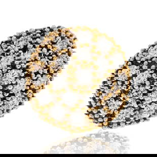David Webb 1960s Diamond Textured Cocktail Ring Platinum 18K Yellow Gold: David Webb 1960s Diamond Textured Cocktail Ring Platinum 18K Yellow Gold This exquisite David Webb cocktail ring from the 1960s showcases a stunning combination of platinum and 18K yellow gold, featur