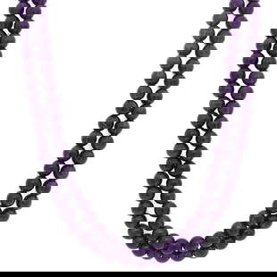 Rachel Koen Double Strand 18 Inch Amethyst Bead Necklace: Rachel Koen Double Strand 18 Inch Amethyst Bead Necklace Elevate your style with this stunning double strand necklace featuring beautifully matched round purple Amethyst beads. Handcrafted with precis