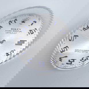 Rolex Datejust Silver Dial Arabic Numerals 116334 116300 Discontinued Luxury: Rolex Datejust Silver Dial Arabic Numerals 116334 116300 Discontinued Luxury This exquisite pre-owned Rolex Datejust dial features a striking silver finish with large Arabic numerals, ensuring easy re