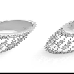 Rachel Koen 14K White Gold Diamond Band Ring 0.50ct Adjustable Size 6.5: Rachel Koen 14K White Gold Diamond Band Ring 0.50ct Adjustable Size 6.5 This stunning thick band ring from Rachel Koen is expertly crafted in luxurious 14K white gold. The ring features a beautiful wi