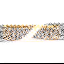 Elegant 18K Yellow Gold 30.50 Ct Diamond Bracelet