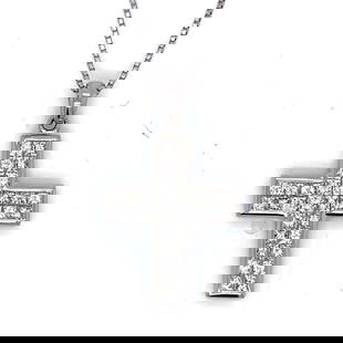 Platinum Diamond Cross Necklace 1.40 Ct 32 Diamonds G-H VS1-VS2: Platinum Diamond Cross Necklace 1.40 Ct 32 Diamonds G-H VS1-VS2 This exquisite Platinum Diamond Cross Necklace features a stunning arrangement of 32 diamonds, totaling approximately 1.40 ct. The diamo