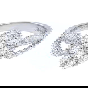 Rachel Koen 18K White Gold Diamond Cluster Ring 1.22cttw Size 6.5: Rachel Koen 18K White Gold Diamond Cluster Ring 1.22cttw Size 6.5 This stunning Rachel Koen Diamond Cluster Ladies Ring is crafted from luxurious 18K white gold, featuring a dazzling array of round br