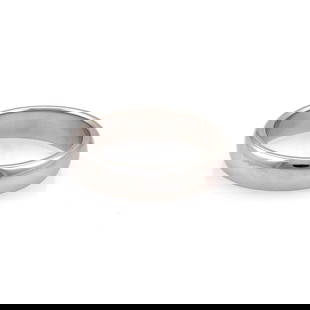 Cartier Platinum Dome Wedding Band 4mm Wide Size 4.5: Cartier Platinum Dome Wedding Band 4mm Wide Size 4.5 This Cartier wedding band is a stunning piece crafted from authentic platinum, featuring a polished finish that enhances its elegant dome shape. Wi