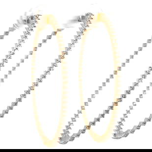 Harbor Diamonds 1.56 Carat Diamond Hoop Earrings 14K Yellow Gold 1.75 Inch Contemporary Design: Harbor Diamonds 1.56 Carat Diamond Hoop Earrings 14K Yellow Gold 1.75 Inch Contemporary Design Elevate your style with these stunning diamond hoop earrings, crafted from luxurious 14 karat yellow gold