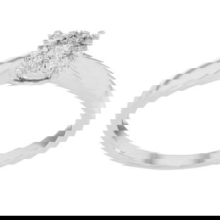 Damiani 18k White Gold Diamond Engagement Ring 0.17ctw Adjustable Size 6.5: Damiani 18k White Gold Diamond Engagement Ring 0.17ctw Adjustable Size 6.5 This exquisite Damiani Illusion Diamond Engagement Ring features a stunning design in 18k white gold, elegantly showcasing a