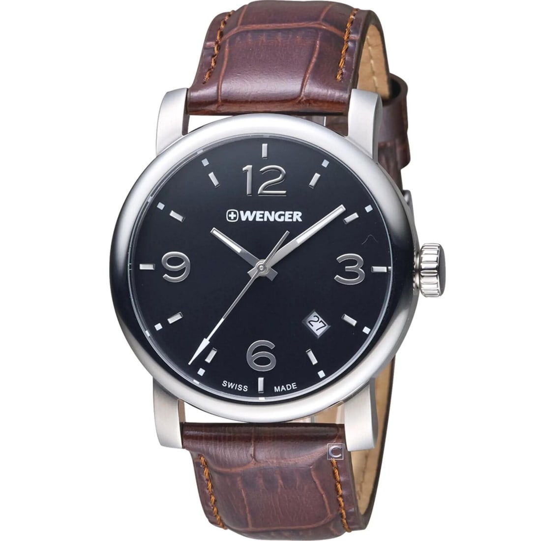 Wenger Urban Metropolitan 41mm Quartz Men's Watch Black Dial Leather Strap: Wenger Urban Metropolitan 41mm Quartz Men's Watch Black Dial Leather Strap The Wenger Urban Metropolitan is a classic wristwatch designed for men, featuring a sophisticated 41 mm stainless steel case