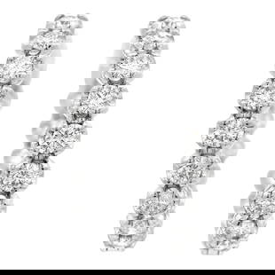 2.14ct Diamond Hoop Earrings 18k White Gold Contemporary Design: 2.14ct Diamond Hoop Earrings 18k White Gold Contemporary Design 2.14ct Diamond Shaped Hoop Earrings 18k White Gold. Metal: Gold, 18k Gold, White Gold. Stone: Diamond. Stone Cut: Round Cut. Weight: 2.1