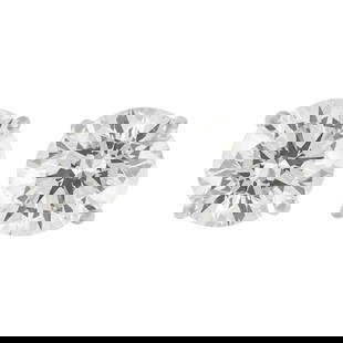 EGL Certified 4.91ct Diamond Stud Earrings in 14k White Gold Modern Style: EGL Certified 4.91ct Diamond Stud Earrings in 14k White Gold Modern Style Enhance your elegance with these stunning diamond stud earrings, featuring two EGL certified round brilliant diamonds totaling