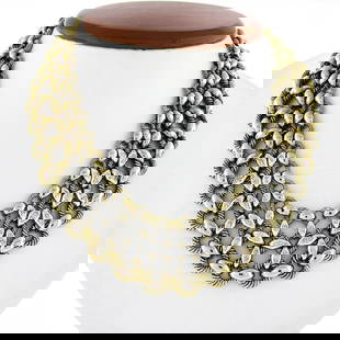 18k Two Tone Gold Diamond Collar Necklace 0.75-1.0ctw 57 Diamonds: 18k Two Tone Gold Diamond Collar Necklace 0.75-1.0ctw 57 Diamonds This exquisite 18k Two Tone Gold Interlocking Cable & Polished Link Collar Necklace features 57 natural diamonds with a total carat we
