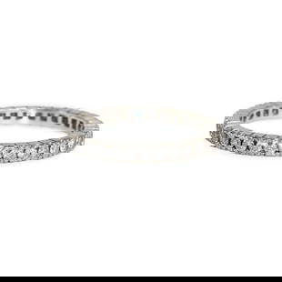 Elegant 18K White Gold Diamond Eternity Band Ring 0.55 ct Size 5.75: Elegant 18K White Gold Diamond Eternity Band Ring 0.55 ct Size 5.75 This elegant 18K White Gold Diamond Eternity Band Ring features a total diamond weight of 0.55 ct, showcasing round brilliant cut di