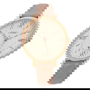 Fossil Jacqueline 36mm Rose Gold Watch with Cream Dial and Leather Strap: Fossil Jacqueline 36mm Rose Gold Watch with Cream Dial and Leather Strap Discover the elegance of the Fossil Jacqueline wristwatch, a perfect blend of style and functionality. This casual watch featur