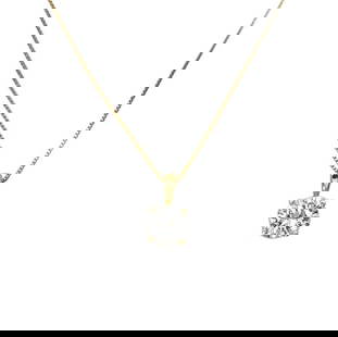 14K Yellow Gold 1.23ct H I1 Diamond Pendant Necklace: 14K Yellow Gold 1.23ct H I1 Diamond Pendant Necklace This exquisite pendant necklace features a stunning round brilliant diamond set in a 14K yellow gold setting. The diamond, weighing 1.23 carats, bo