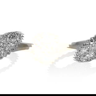 Vintage 14K White Gold Diamond Cluster Ring 0.75ctw 7 Diamonds: Vintage 14K White Gold Diamond Cluster Ring 0.75ctw 7 Diamonds This exquisite vintage diamond cluster ring is crafted from 14K white gold and features a stunning arrangement of seven Old-Euro cut diam