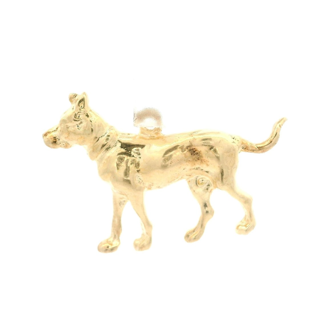 Vintage 13-14k Yellow Gold Great Dane Dog Charm Pendant: Vintage 13-14k Yellow Gold Great Dane Dog Charm Pendant This exquisite vintage charm pendant showcases a beautifully detailed Great Dane dog design, crafted from solid 13-14k yellow gold. Weighing 6.6