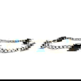 Luxurious Platinum Sapphire Diamond Bracelet 48 Diamonds 5 Sapphires: Luxurious Platinum Sapphire Diamond Bracelet 48 Diamonds 5 Sapphires This stunning Platinum Sapphire & Diamond Bracelet features a luxurious combination of diamonds and sapphires. Crafted from high-qu