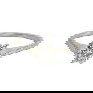 Elegant 14K White Gold 0.35ct Diamond Solitaire Ring Size 8.25: Elegant 14K White Gold 0.35ct Diamond Solitaire Ring Size 8.25 This exquisite 14K White Gold Diamond Solitaire Ring features a stunning round brilliant diamond weighing 0.35 carats, set in a classic s