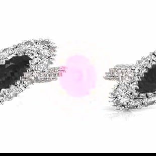 14K White Gold Ruby 1.00 Ct Diamond 1.50 Ct Ring: 14K White Gold Ruby 1.00 Ct Diamond 1.50 Ct Ring This stunning 14K White Gold Ruby and Diamond Ring features a vibrant approximately 1.00 ct. ruby, complemented by approximately 1.50 ct. of sparkling