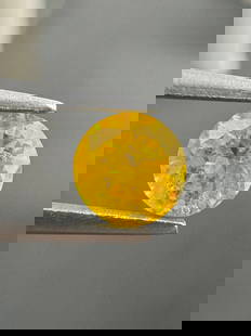 Loose Diamond - ROUND 0.53ct Fancy Vivid Orange Yellow I3: Loose Diamond - ROUND 0.53ct Fancy Vivid Orange Yellow I3 Source: Natural Shape: ROUND Carats: 0.53 Color: Fancy Vivid Orange Yellow Certification: GIA Video: