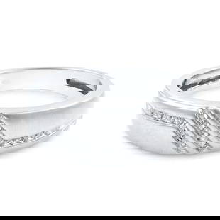 Rachel Koen 10k White Gold Round Cut Diamond Band Ring 0.20cttw Size 10: Rachel Koen 10k White Gold Round Cut Diamond Band Ring 0.20cttw Size 10 This exquisite men's wedding band ring features a stunning design crafted from 10k white gold, showcasing a total diamond carat