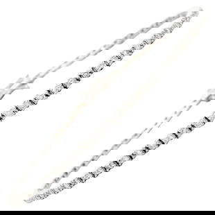 1.28ct Diamond Tennis Bracelet 18K White Gold 7in Contemporary USA: 1.28ct Diamond Tennis Bracelet 18K White Gold 7in Contemporary USA This elegant diamond tennis bracelet features 90 round brilliant diamonds totaling 1.28 carats, each set in luxurious 18-karat white
