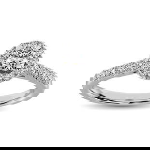 14K White Gold 1/2 Ct.Tw. Diamond Halo Engagement Ring: 14K White Gold 1/2 Ct.Tw. Diamond Halo Engagement Ring Elegant Diamond Straight Shank Single Halo Engagement Ring Fashioned In 14K White Gold And Features Sparkling 1/2 Ctw Diamond. The Center Stone W