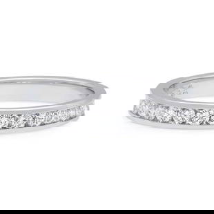 Rachel Koen 0.60Cttw Diamond Channel-Set Wedding Band Ring 14K White Gold: Rachel Koen 0.60Cttw Diamond Channel-Set Wedding Band Ring 14K White Gold This stunning Rachel Koen wedding band ring combines elegance with durability, crafted from high-polished 14K white gold. It f