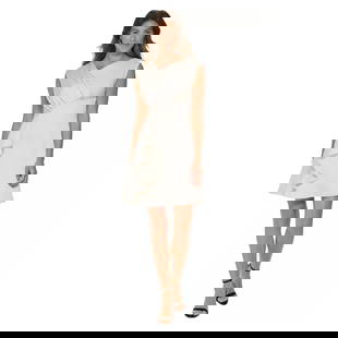 DKNY Women's Asymmetrical Pleated Sheath Dress Size 14 Buttercream: DKNY Women's Asymmetrical Pleated Sheath Dress Size 14 Buttercream Elevate your wardrobe with this stunning DKNY Women's Asymmetrical Pleated-Bodice Dress in a soft buttercream hue. This elegant sheat