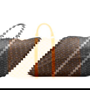 Louis Vuitton Monogram Keepall 55 Travel Bag Canvas Brown: Louis Vuitton Monogram Keepall 55 Travel Bag Canvas Brown The Louis Vuitton Monogram Keepall 55 is an iconic travel bag crafted from durable monogram canvas, complemented by vachetta leather trim. It