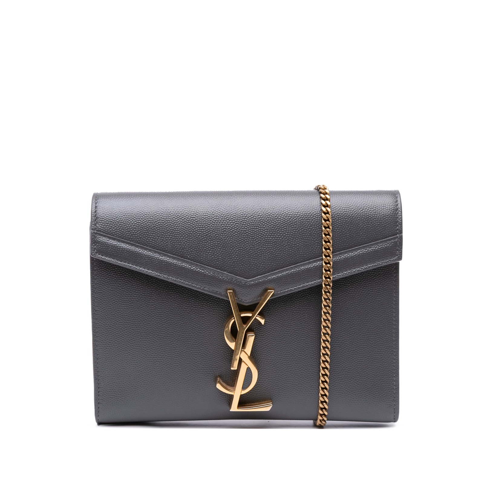 Saint Laurent Grain De Poudre Monogram Cassandra Wallet Gray Leather Chain: Saint Laurent Grain De Poudre Monogram Cassandra Wallet Gray Leather Chain Discover the Saint Laurent Grain De Poudre Monogram Cassandra Chain Wallet, a stylish accessory crafted from high-quality lea
