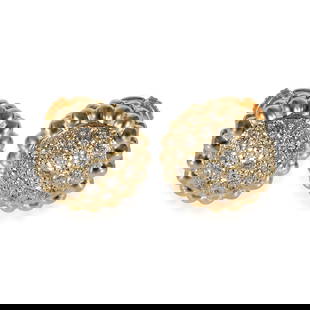 Van Cleef & Arpels Perlee Earrings 18k Yellow Gold VVS1 Diamonds 0.69 CTW: Van Cleef & Arpels Perlee Earrings 18k Yellow Gold VVS1 Diamonds 0.69 CTW Exquisite Van Cleef & Arpels Perlee Earrings crafted in 18k yellow gold, showcasing a total diamond weight of 0.69 carats. The
