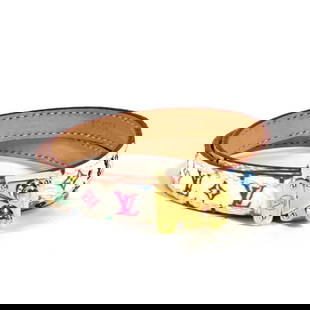 Louis Vuitton Takashi Murakami Multicolor Canvas Bracelet Women: Louis Vuitton Takashi Murakami Multicolor Canvas Bracelet Women This exquisite Louis Vuitton Monogram Multicolor Takashi Murakami Bracelet is a unique accessory designed for women. Crafted from high-q