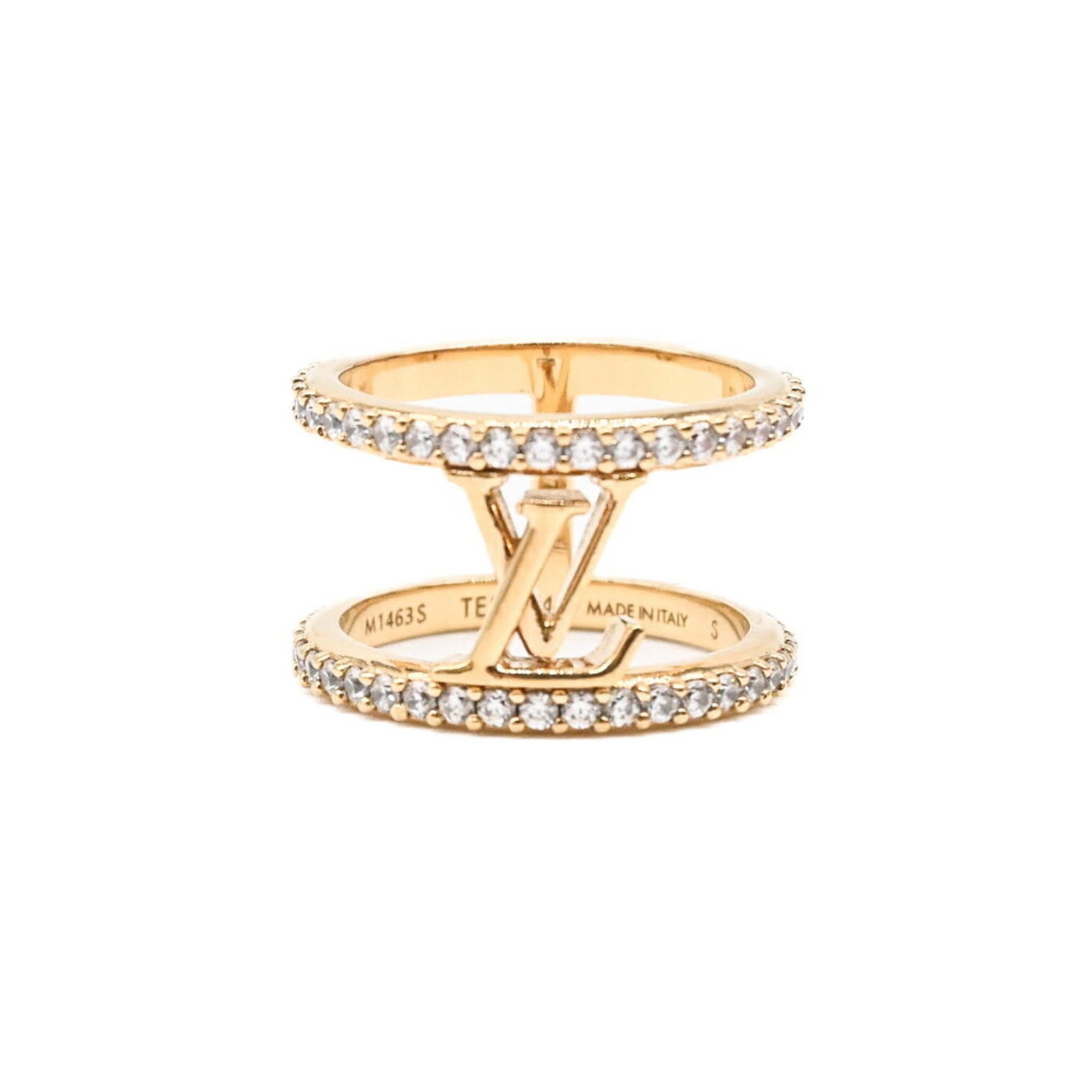Louis Vuitton Iconic Strass Gold Band Ring Women US 5 M14635: Louis Vuitton Iconic Strass Gold Band Ring Women US 5 M14635 This exquisite Louis Vuitton band ring features a stunning gold finish, making it a luxurious addition to any jewelry collection. Designed 