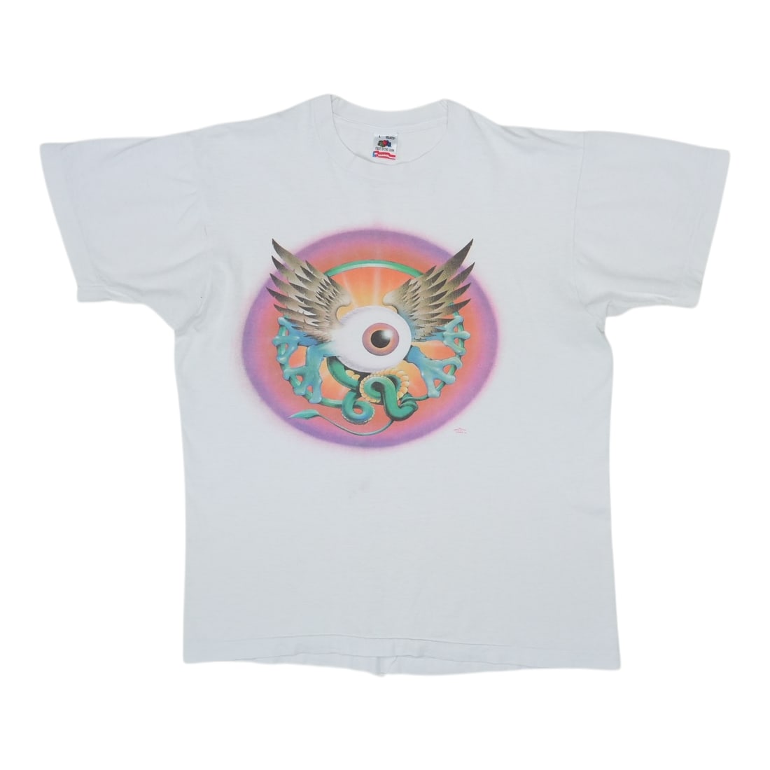 Vintage 1990s Flying Eye Stanley Mouse Shirt 100% Cotton White: Vintage 1990s Flying Eye Stanley Mouse Shirt 100% Cotton White Discover this original vintage 1990s Flying Eye Stanley Mouse Shirt, a true collector's item that stands out for its unique design and au