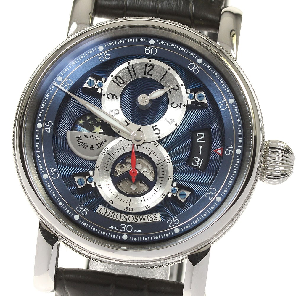 Chronoswiss CH-8763-BLSI Flying Regulator Night and Day Limited Edition Men's Watch 41mm: Chronoswiss CH-8763-BLSI Flying Regulator Night and Day Limited Edition Men's Watch 41mm Discover the exquisite Chronoswiss CH-8763-BLSI Flying Regulator Night and Day Men's Watch, a limited edition t