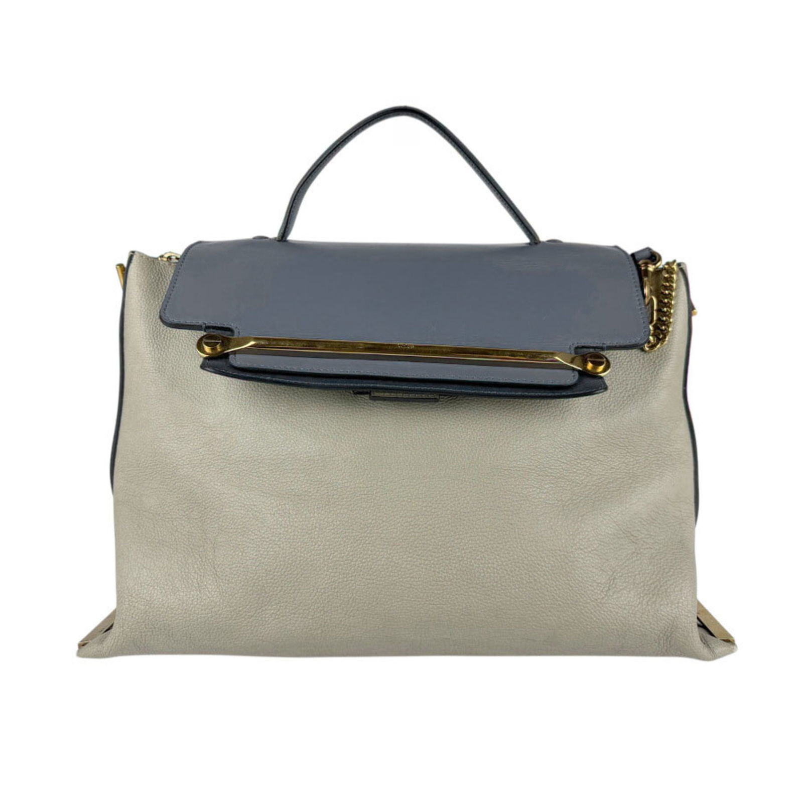 Chloe Leather Shoulder Bag Grey Blue Women's Z4309: Chloe Leather Shoulder Bag Grey Blue Women's Z4309 This stylish Chloe shoulder bag is crafted from high-quality leather and features a sophisticated color combination of blue and gray. Designed for wo