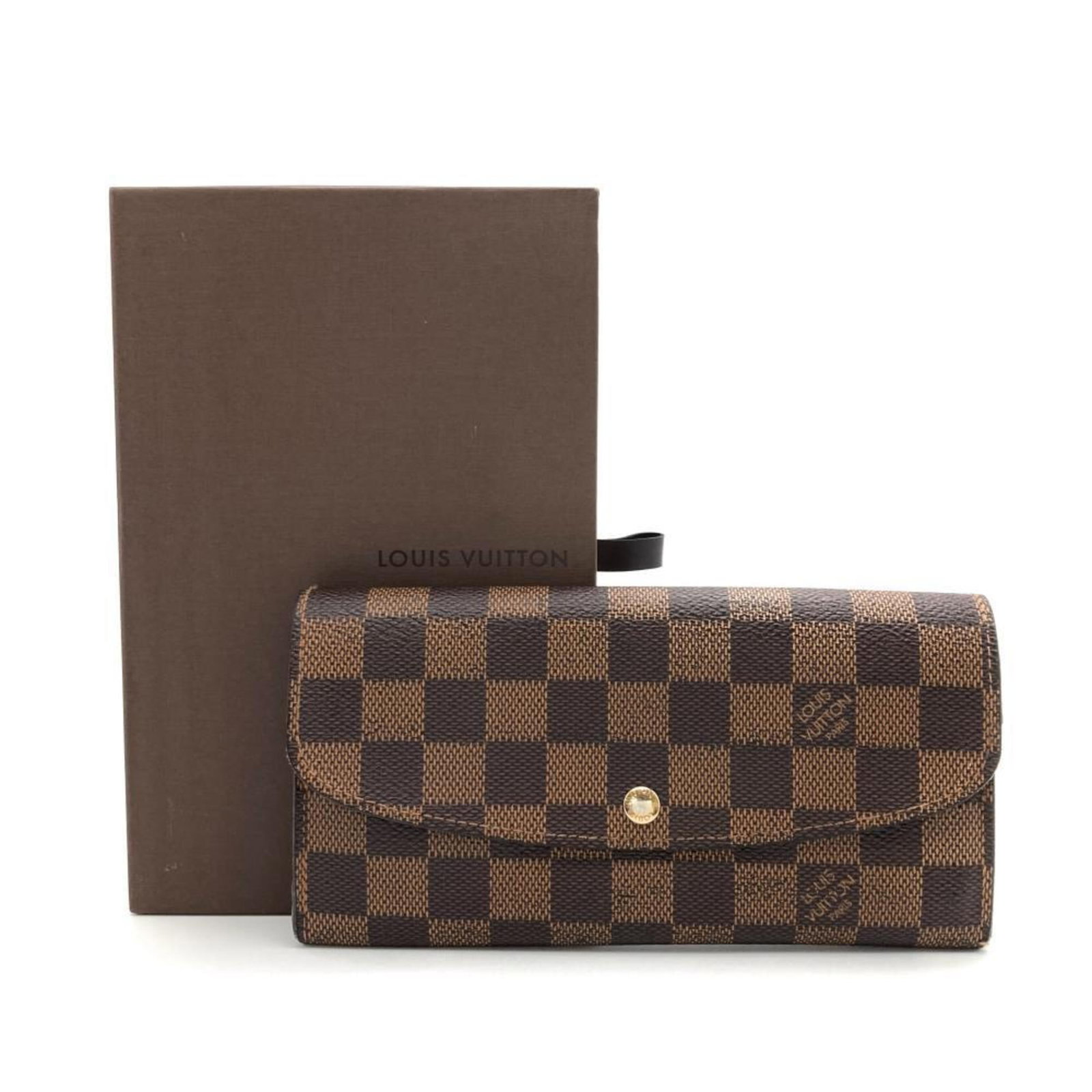 Louis Vuitton Portefeuille Emily Long Wallet Damier Ebene N63019 Brown: Louis Vuitton Portefeuille Emily Long Wallet Damier Ebene N63019 Brown Discover the elegant Louis Vuitton Portefeuille Emily Long Wallet, designed in the iconic Damier Ebene canvas. This stunning bi-f