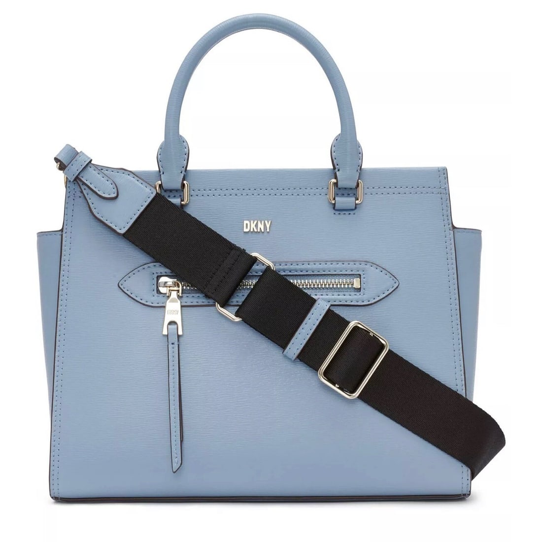 DKNY Chelsea Web Strap Leather Satchel Blue 12 x 9 x 5: DKNY Chelsea Web Strap Leather Satchel Blue 12 x 9 x 5 Introducing the DKNY Chelsea Web Strap Satchel in Blue Moon, a stylish and practical accessory perfect for any occasion. This medium-sized satche