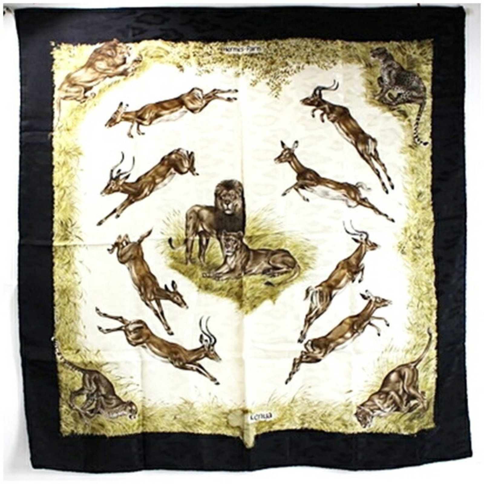 Hermes Silk Scarf Muffler Carre 90 Black Ivory Unisex: Hermes Silk Scarf Muffler Carre 90 Black Ivory Unisex Elevate your accessory collection with this exquisite Hermes Silk Scarf Muffler. Crafted from luxurious silk, this scarf features a striking color