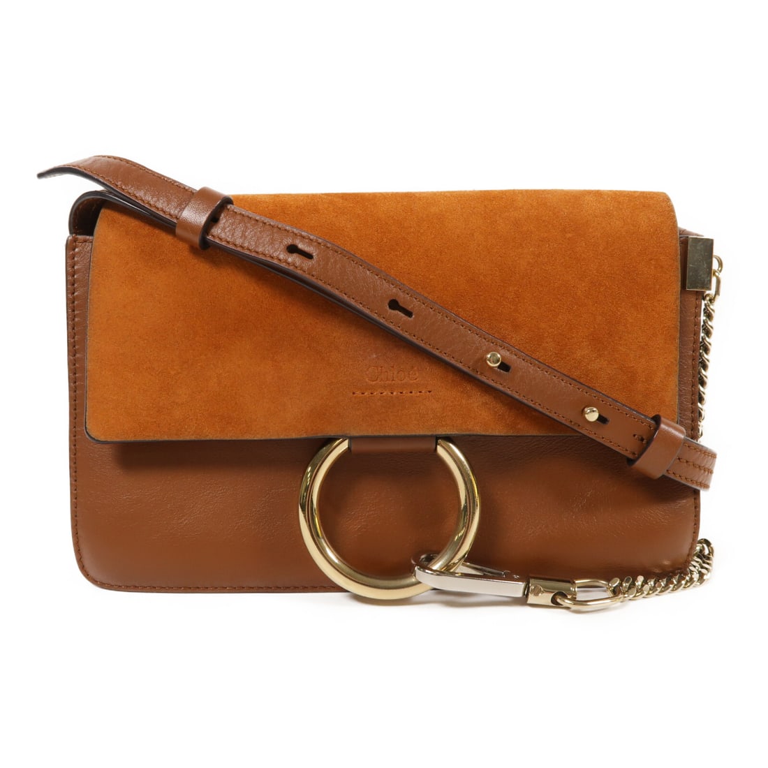 Chloe Faye Brown Calfskin Leather Shoulder Bag: Chloe Faye Brown Calfskin Leather Shoulder Bag Elevate your accessory collection with this Chloe Faye Shoulder Bag, crafted from luxurious calfskin (cowhide) in a rich brown hue. This stylish shoulder