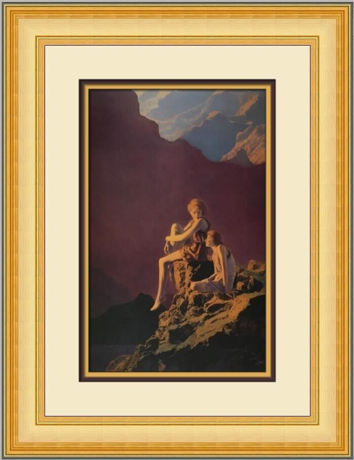 Maxfield Parrish 'Contentment' Custom Framed Print 20 x 16 Fantasy Realism: Maxfield Parrish 'Contentment' Custom Framed Print 20 x 16 Fantasy Realism Experience the enchanting beauty of Maxfield Parrish's artwork with this custom framed print titled 'Contentment.' This stunn