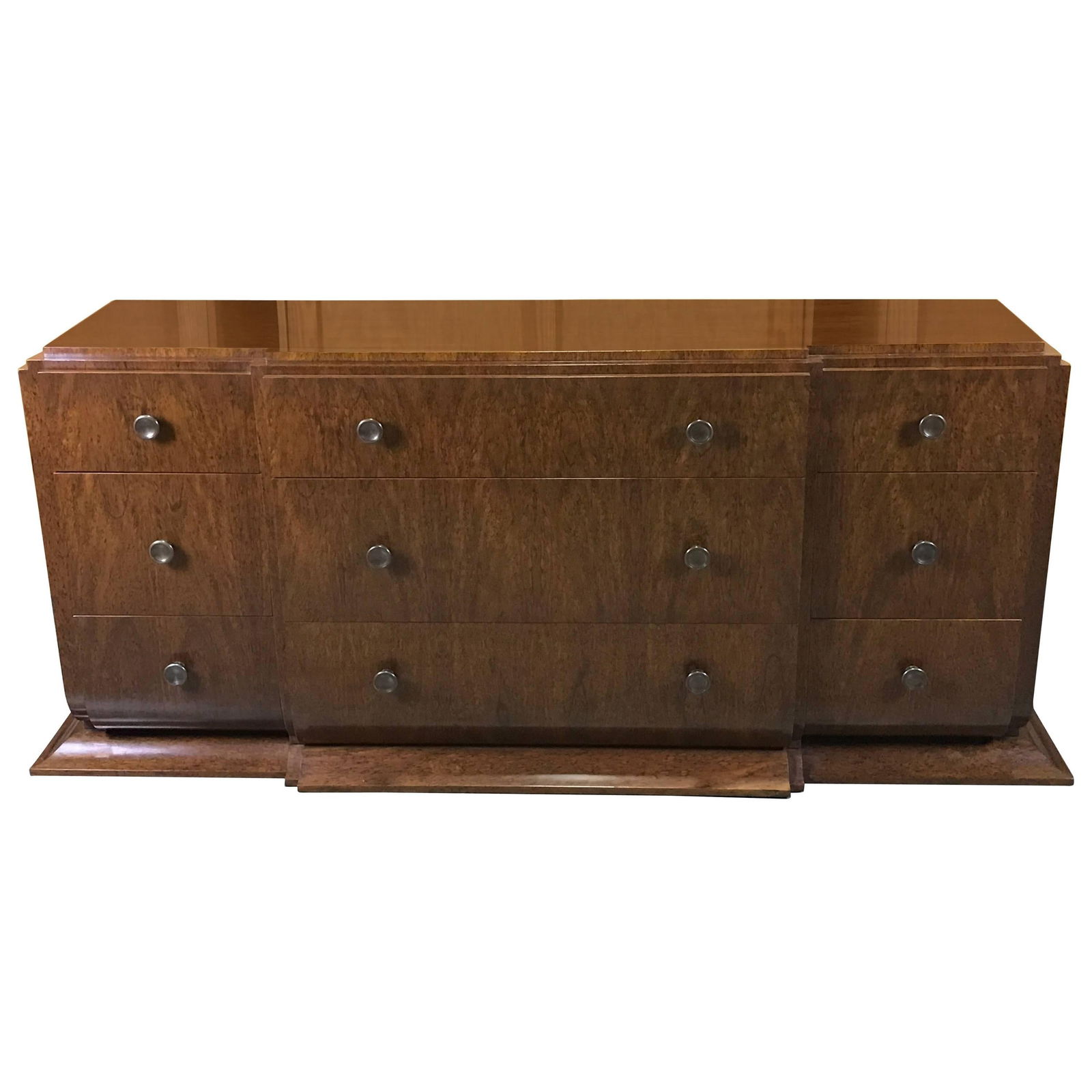 Burl Wood Console Art Deco Andre Arbus Collection by William Switzer: Burl Wood Console Art Deco Andre Arbus Collection by William Switzer This exquisite Burl Wood Console, part of the Andre Arbus Collection by William Switzer, showcases a stunning Art Deco style. Craft